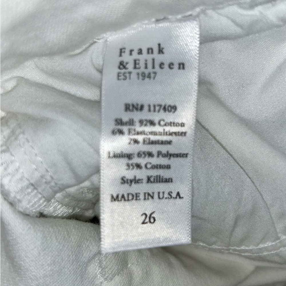 Frank & Eileen Killian White Crop Flare Raw Hem High Rise Stretch sz 26 - Picture 9 of 10